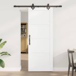 Ușă glisantă ORKDAL Alb 78 x 202 cm Lemn de pin masiv GartenMobel Dekor