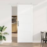 Ușă glisantă ORKDAL Alb 93 x 232 cm Lemn de pin masiv GartenMobel Dekor