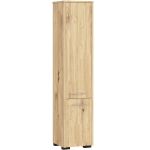 Dulap baie tip coloana cu 2 usi si 5 rafturi, PAL laminat, 30x30x140 cm, stejar artisan Household NewTrend