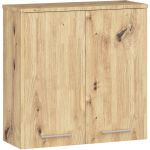 Dulap baie suspendat, cu 2 usi si 1 raft interior, PAL 16 mm, 60x23x60 cm, stejar artisan Household NewTrend