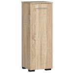 Dulap de baie tip baza, cu usa reversibila si raft interior, PAL 16 mm, 30x30x85 cm, stejar sonoma Household NewTrend