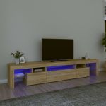 Comodă TV cu lumini LED, stejar sonoma, 215x36,5x40cm GartenMobel Dekor
