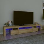 Comodă TV cu lumini LED, stejar sonoma, 230x36,5x40 cm GartenMobel Dekor
