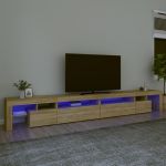 Comodă TV cu lumini LED, stejar sonoma, 290x36,5x40 cm GartenMobel Dekor