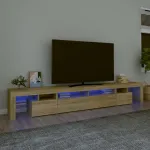 Comodă TV cu lumini LED, stejar sonoma,260x36,5x40cm GartenMobel Dekor