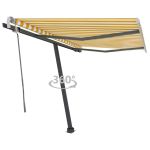 Copertină autonomă retractabilă manual, galben&alb, 300x250 cm GartenMobel Dekor