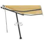 Copertină autonomă retractabilă manual, galben&alb, 350x250 cm GartenMobel Dekor