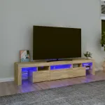 Comodă TV cu lumini LED, stejar sonoma, 200x36,5x40 cm GartenMobel Dekor