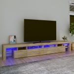 Comodă TV cu lumini LED, stejar sonoma,260x36,5x40cm GartenMobel Dekor