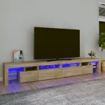 Comodă TV cu lumini LED, stejar sonoma,260x36,5x40cm GartenMobel Dekor