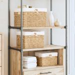 Coșuri de depozitare 3 pcs natural 35 x 30 x 25 cm GartenMobel Dekor