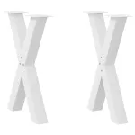 Picioare de masă în formă de X, 2 buc., alb, 50x(72-73) cm, oțel GartenMobel Dekor