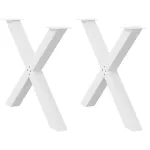 Picioare de masă în formă de X, 2 buc., alb, 90x(72-73) cm, oțel GartenMobel Dekor