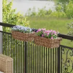 Coș suspendat pentru plante 2 pcs Maro 48 x 22 x 15 cm GartenMobel Dekor