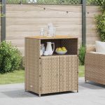 Dulap cu raft Bej 70 x 50 x 87 cm Poliester și Rattan Roly GartenMobel Dekor