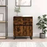 Servantă, stejar fumuriu, 60x30x75 cm, lemn compozit GartenMobel Dekor