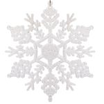 Decoratiune brad fulg de zapada, 13cm, alb cu sclipici Household NewTrend