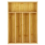 Organizator tacamuri si ustensile bucatarie, bambus, 25x35x5cm Household NewTrend
