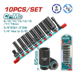 TOTAL - SET 10 PIESE TUBULARE DE IMPACT ADANCI - 3/8" PowerTool TopQuality