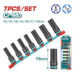 TOTAL - SET 7 PIESE TUBULARE DE IMPACT ADANCI - 1/2" -78MM PowerTool TopQuality
