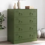 Bufeta verde măslină 67x39x83 cm oțel GartenMobel Dekor