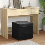 Taburet Negru 41 x 41 x 40 cm Catifea și lemn stratificat GartenMobel Dekor