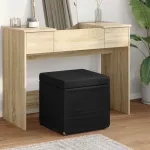 Taburet Negru 41 x 41 x 40 cm Stofă și lemn prelucrat GartenMobel Dekor