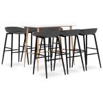 Set mobilier de bar, 7 piese, alb și gri GartenMobel Dekor