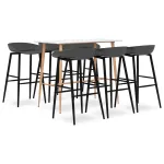 Set mobilier de bar, 7 piese, alb și gri GartenMobel Dekor