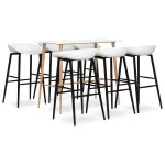 Set mobilier de bar, 7 piese, alb GartenMobel Dekor
