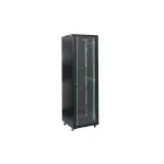Rack 18U 600x1000, montare pe podea, usa din sticla, panouri laterale detasabile si securizate, dezasamblat, culoare negru RAL 9004, DATEUP NewTechnology Media