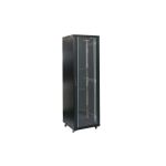 Rack 22U 600x600, montare pe podea, usa din sticla, panouri laterale detasabile si securizate, dezasamblat, culoare negru RAL 9004, DATEUP NewTechnology Media