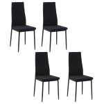 Set 4 scaune bucatarie/living, Tay, poliester, metal, negru, 41x50x97 cm GartenVIP DiyLine