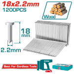 TOTAL - CUIE L18MM, W2.2MM PENTRU PISTOL PNEUMATIC - 1200 BUC PowerTool TopQuality