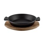 Tavă rotundă din fontă cu suport din lemn 19 cm Handy KitchenServ
