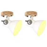 Lămpi de perete/tavan industriale, alb, 2 buc., 20x25 cm, E27 GartenMobel Dekor