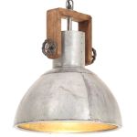 Lampă suspendată industrială, 25 W, argintiu, rotund, 30 cm E27 GartenMobel Dekor
