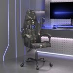 Scaun de gaming pivotant, negru și camuflaj, piele ecologică GartenMobel Dekor