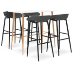 Set mobilier de bar, 5 piese, alb și gri GartenMobel Dekor
