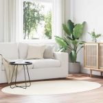 Covoare de zonă Oval HUARTE Crem 200 x 140 cm 100% Polyester GartenMobel Dekor