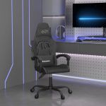 Scaun de gaming pivotant, negru, piele ecologică GartenMobel Dekor