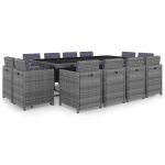 Set mobilier de exterior cu perne 13 piese, antracit, poliratan GartenMobel Dekor