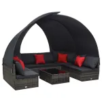 Set mobilier de grădină cu copertină 9 piese antracit poliratan GartenMobel Dekor