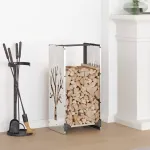 Suport pentru lemne de foc 40x30x80 cm oțel inoxidabil GartenMobel Dekor