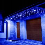 (DL) Ghirlanda luminoasa tip perdea 200 LED-uri, 8m, pentru interior/exterior, iluminare albastra Household NewTrend