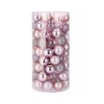 Set globuri de Craciun, 100 bucati, 6cm, roz Household NewTrend