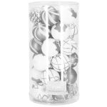 Set globuri de Craciun cu modele de sarbatori, 30 bucati, 6cm, argintiu Household NewTrend