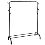 Suport pentru haine cu cadru metalic, cu sina de agatat si carlige cuier, 40x110x146cm, negru Household NewTrend