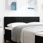 Tăblie cap cu headboard Negru 160 cm Piele artificială GartenMobel Dekor
