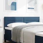 Tăblie cap cu headboard albastru 144 cm Piele artificială GartenMobel Dekor